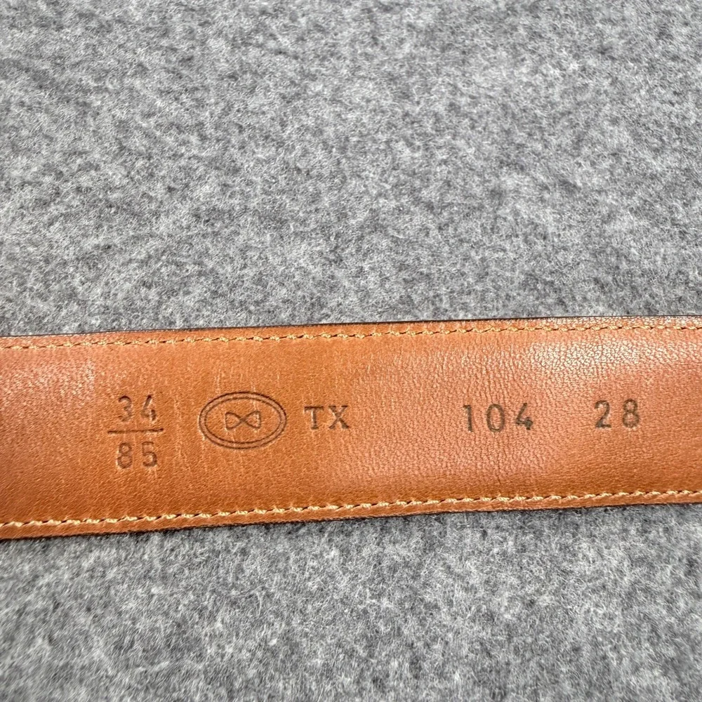 Trafalgar Mens Burundi Calf Leather Belt Brown Crocodile Embossed Gold Buckle 34